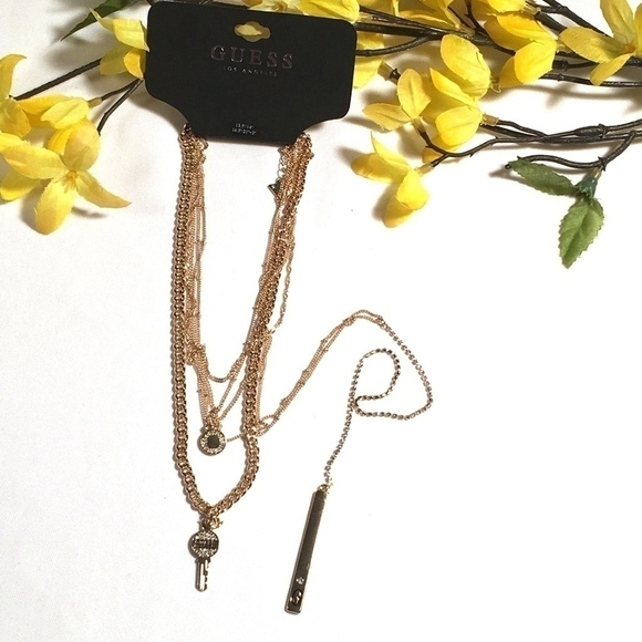3/$29! GUESS Long Multi-Chain Necklace - Picture 5 of 7